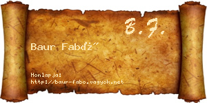 Baur Fabó névjegykártya